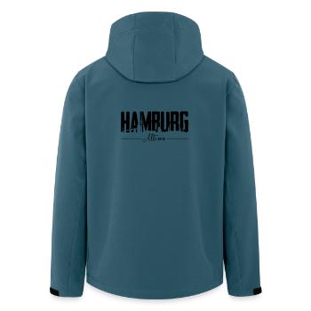 Hamburg Altona, City Shirt - Recycelte Männer Softshell-Jacke von Stanley/Stella - Dunkles Petrol - Hinten - AI Model Male 185 light (185cm)
