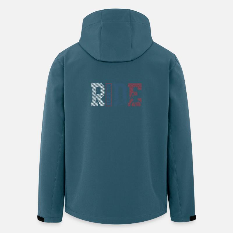 Panneaux rayés Route Rider - Veste softshell homme en polyester recyclé Stanley/Stella - bleu pétrole foncé