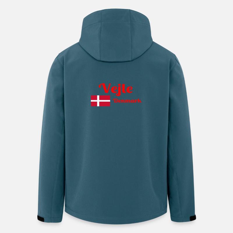 Vejle Danemark - Imprimés élégants - Veste softshell homme en polyester recyclé Stanley/Stella - bleu pétrole foncé