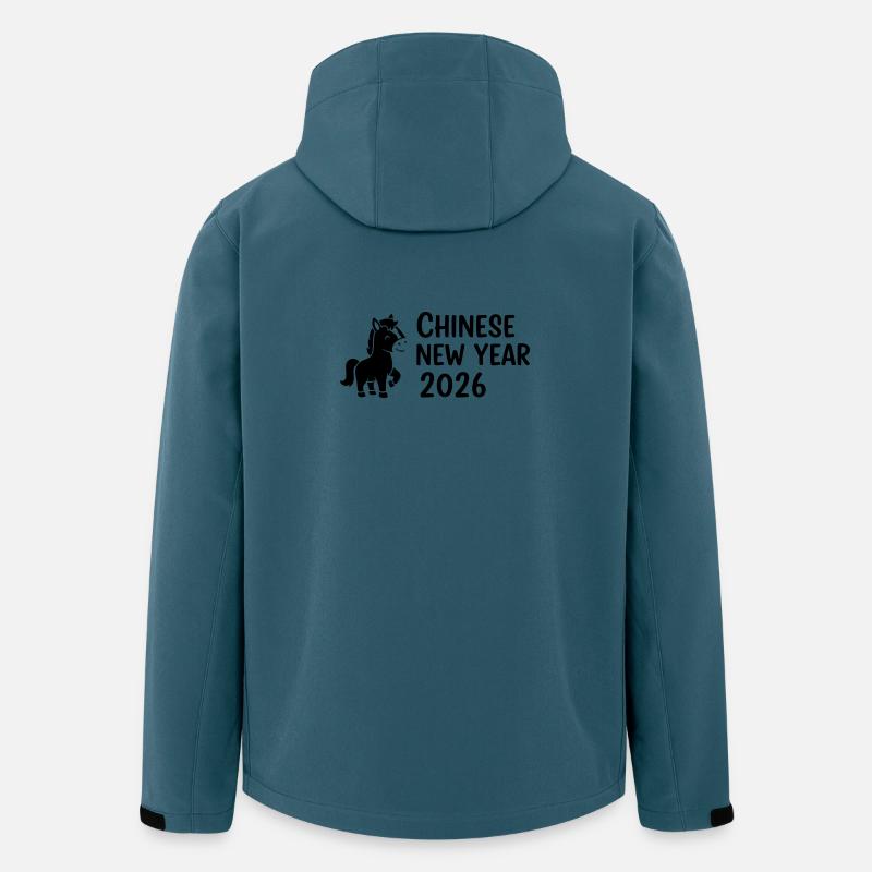 Chinese New Year 2026 Pferd –  Neujahrsdesign - Recycelte Männer Softshell-Jacke von Stanley/Stella - Dunkles Petrol