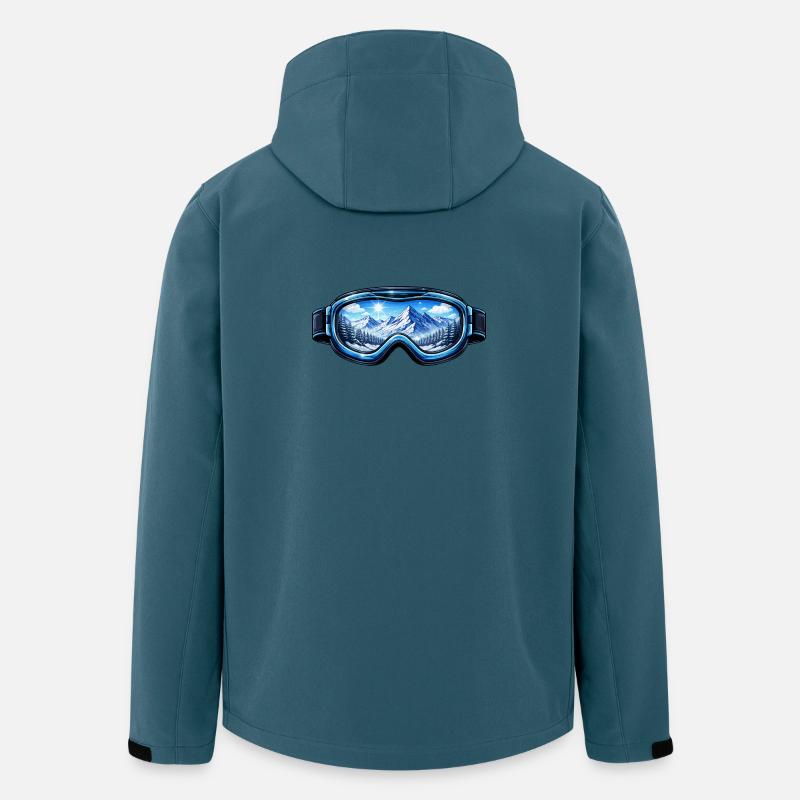 Skibrille Berge Panorama - Recycelte Männer Softshell-Jacke von Stanley/Stella - Dunkles Petrol