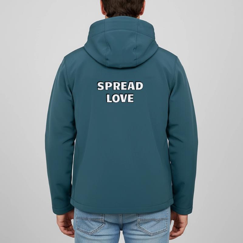 Diffuser l’amour Gros Noir Blanc Typographie Veste softshell homme en polyester recyclé Stanley/Stella