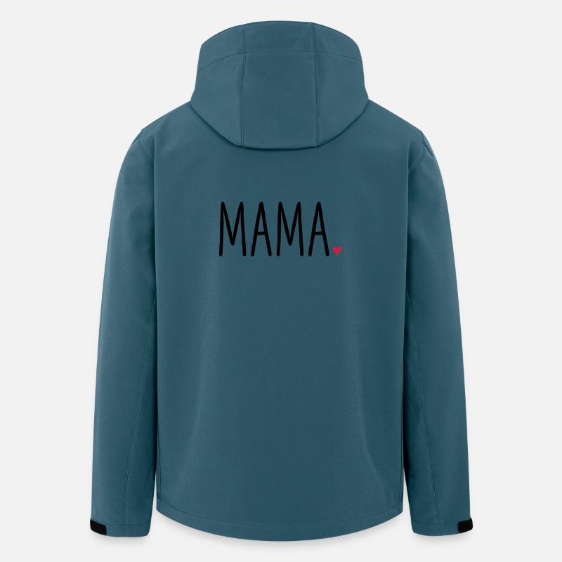 Mama Herz - Geschenk Muttertag Kind Liebe - Recycelte Männer Softshell-Jacke von Stanley/Stella - Dunkles Petrol