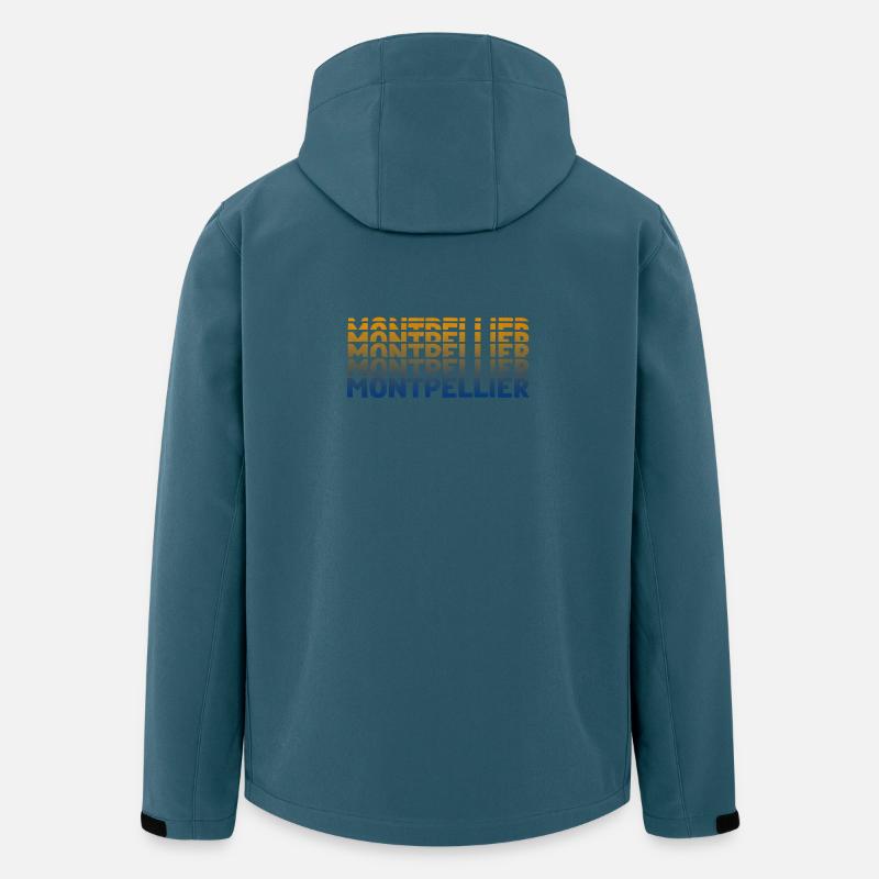 Montpellier Gradient Wortkunst - Recycelte Männer Softshell-Jacke von Stanley/Stella - Dunkles Petrol
