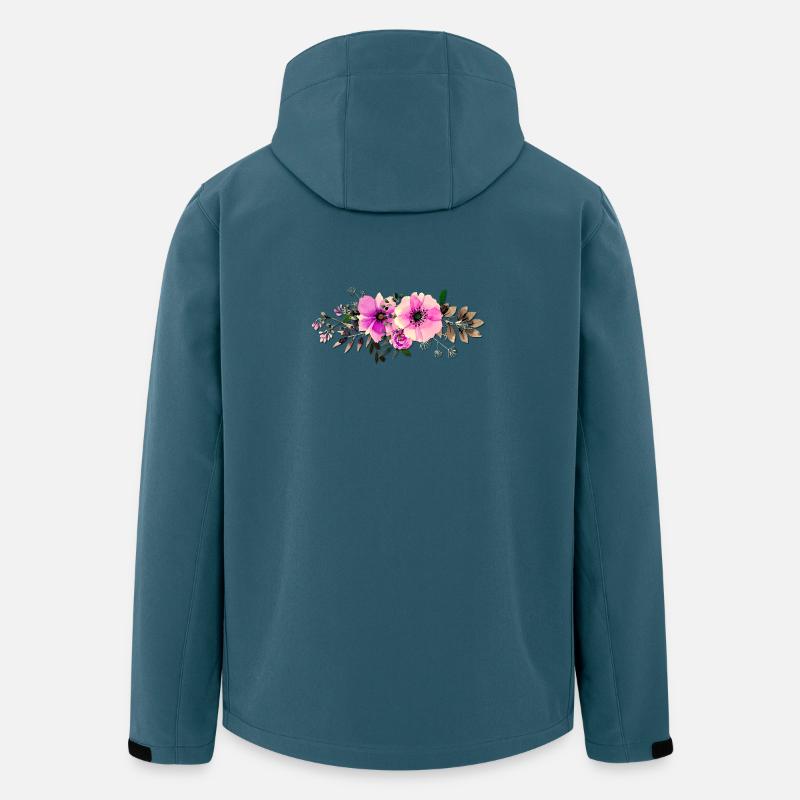 Aquarell Pinkrosen Linie - Recycelte Männer Softshell-Jacke von Stanley/Stella - Dunkles Petrol