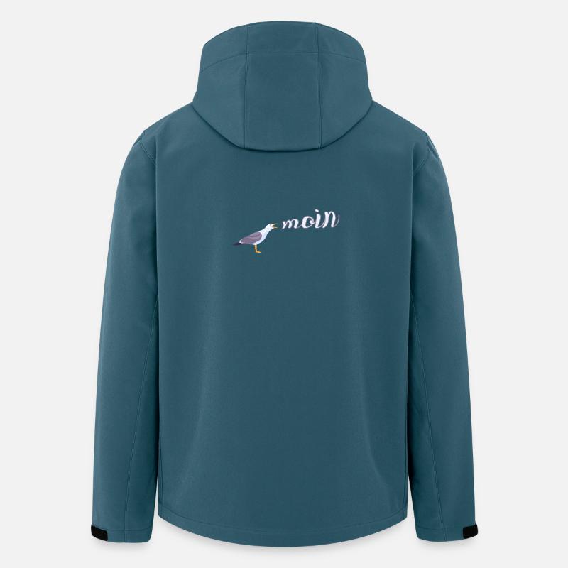 Norddeutsch Möwe Moin Design - Recycelte Männer Softshell-Jacke von Stanley/Stella - Dunkles Petrol