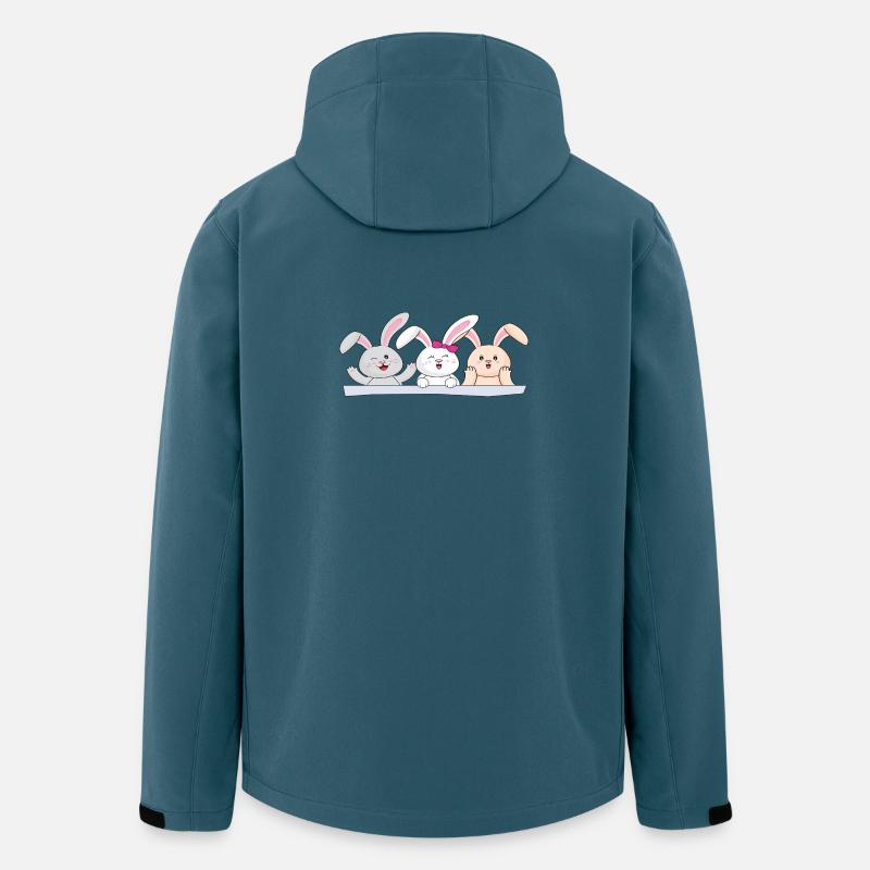 Fröhliches Hasen Trio - Recycelte Männer Softshell-Jacke von Stanley/Stella - Dunkles Petrol