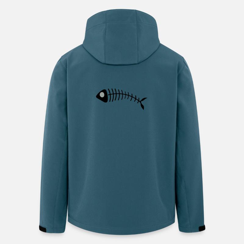 Stilisierte Fischgräten Illustration - Recycelte Männer Softshell-Jacke von Stanley/Stella - Dunkles Petrol
