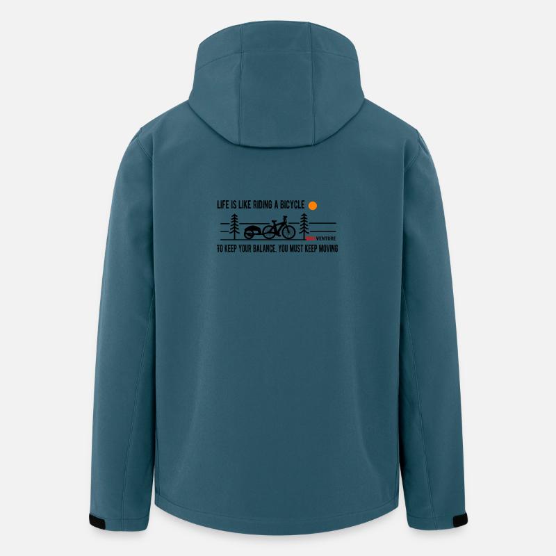Fahrrad Reise Abenteuer - Recycelte Männer Softshell-Jacke von Stanley/Stella - Dunkles Petrol