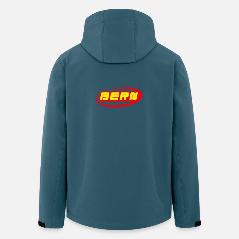 Bern Neon Logo Gelb Rot - Recycelte Männer Softshell-Jacke von Stanley/Stella - Dunkles Petrol