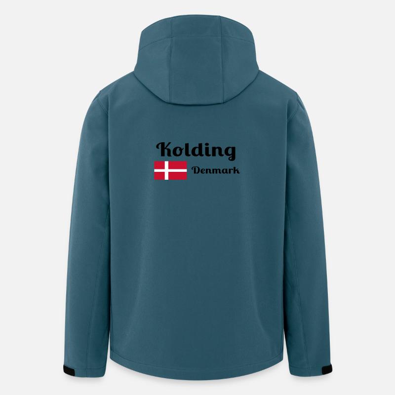 Kolding Danemark - Imprimés élégants - Veste softshell homme en polyester recyclé Stanley/Stella - bleu pétrole foncé