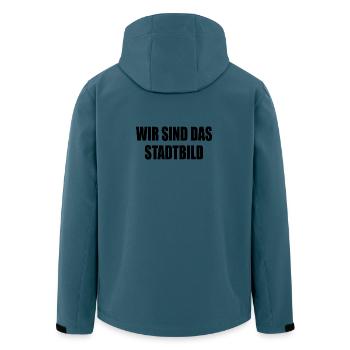 Nous sommes le paysage urbain - Veste softshell homme en polyester recyclé Stanley/Stella - bleu pétrole foncé - Dos - AI Model Male 185 light (185cm)