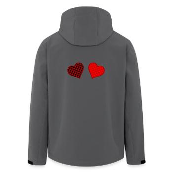 Geometric Heart Duo Red Black - Men’s Recycled Softshell Jacket by Stanley/Stella - stargazer - Back - AI Model Male 185 light (185cm)