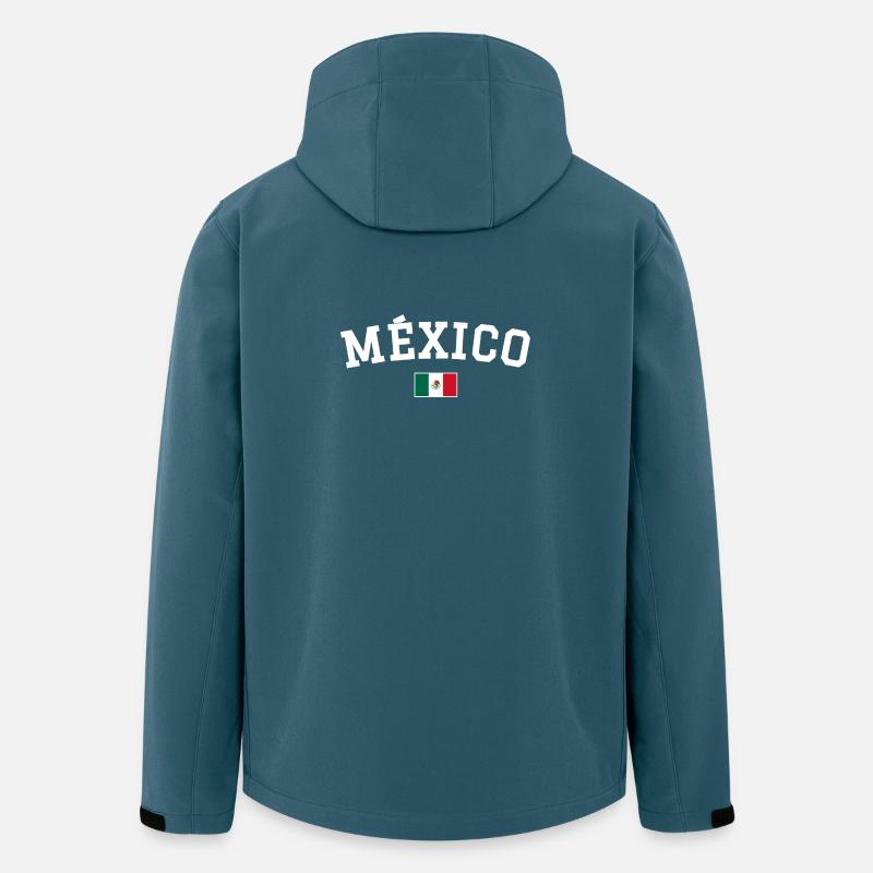 Drapeau du Mexique Blanc - Veste softshell homme en polyester recyclé Stanley/Stella - bleu pétrole foncé