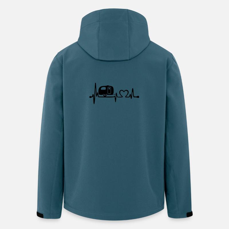mon coeur pour les caravanes - Veste softshell homme en polyester recyclé Stanley/Stella - bleu pétrole foncé