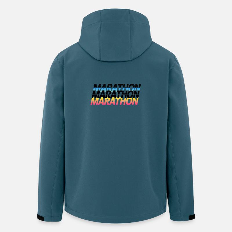 Typographie du gradient marathon - Veste softshell homme en polyester recyclé Stanley/Stella - bleu pétrole foncé