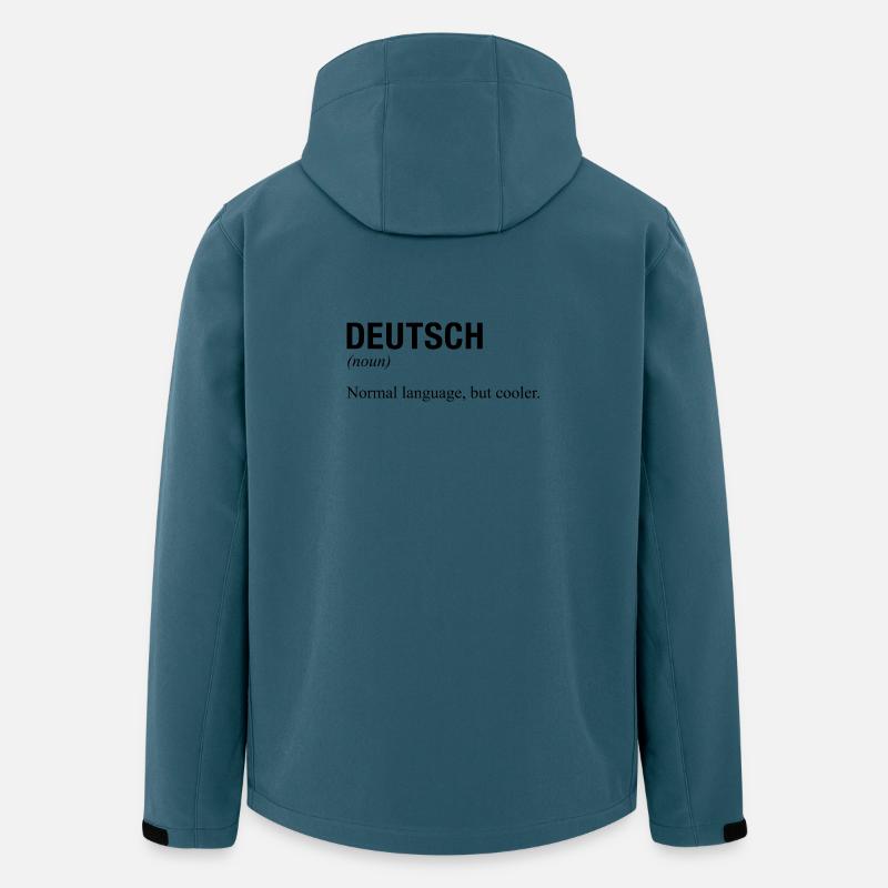 TYSKA Språket deutsche Sprache - Softshelljacka herr i återvunnen polyester Stanley/Stella - mörk petrol