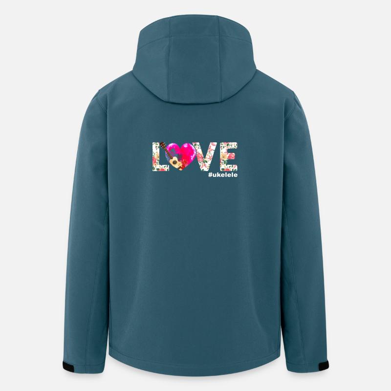Ukulélé hawaïen Ukulélé Love - Veste softshell homme en polyester recyclé Stanley/Stella - bleu pétrole foncé
