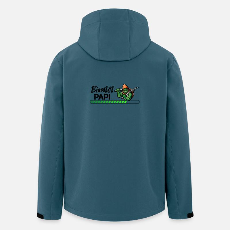 Bientôt papi ninja - Veste softshell homme en polyester recyclé Stanley/Stella - bleu pétrole foncé