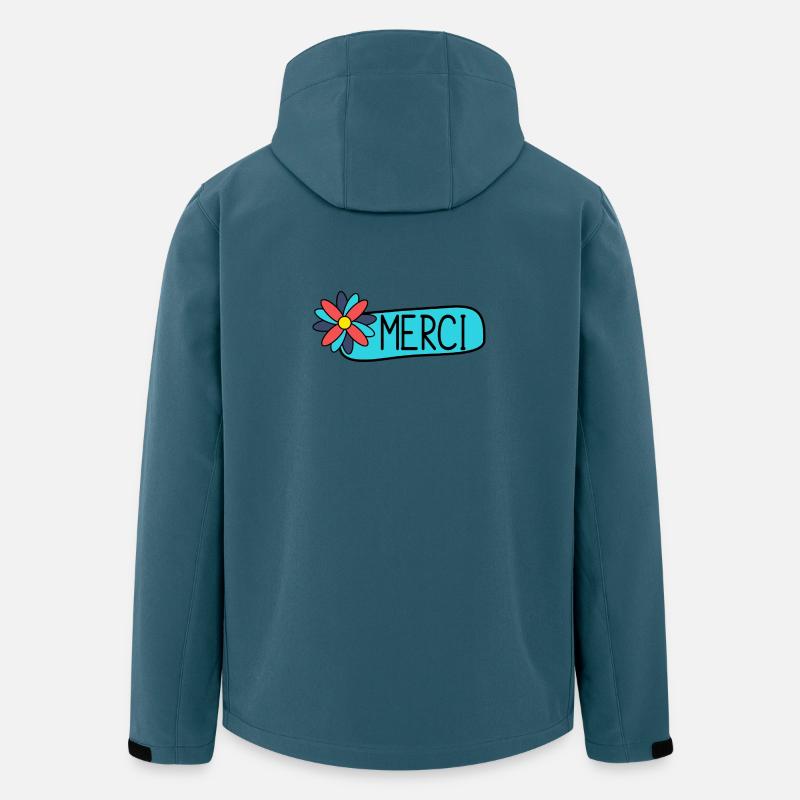 MAÎTRESSE. MAITRE. MERCI. MERCI MAÎTRESSE - Veste softshell homme en polyester recyclé Stanley/Stella - bleu pétrole foncé