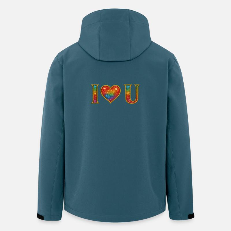 I ♡ U - I LOVE YOU  - Recycelte Männer Softshell-Jacke von Stanley/Stella - Dunkles Petrol