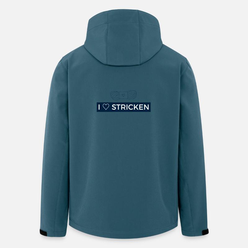 I love Stricken - Ich liebe Stricken - Recycelte Männer Softshell-Jacke von Stanley/Stella - Dunkles Petrol
