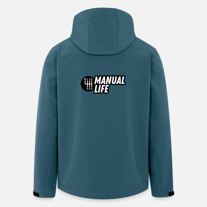 JDM sticker - manual life - Veste softshell homme en polyester recyclé Stanley/Stella - bleu pétrole foncé