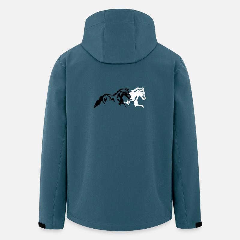 pferde hengst stute fohlen - Recycelte Männer Softshell-Jacke von Stanley/Stella - Dunkles Petrol