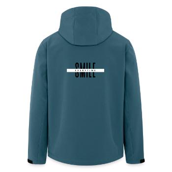 Smile Everytime – Minimal Positive Typography - Men’s Recycled Softshell Jacket by Stanley/Stella - stargazer - Back - AI Model Male 185 light (185cm)