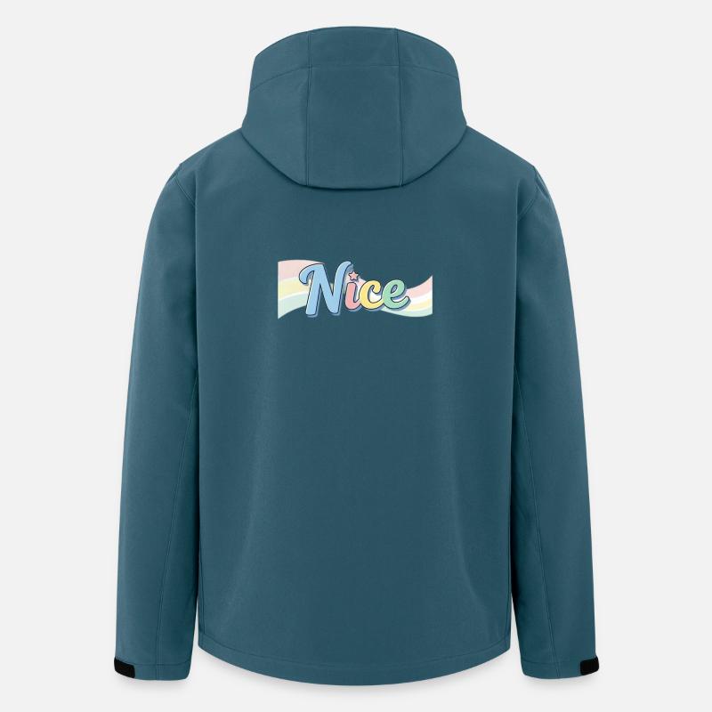 Joli design avec texte arc-en-ciel - Veste softshell homme en polyester recyclé Stanley/Stella - bleu pétrole foncé