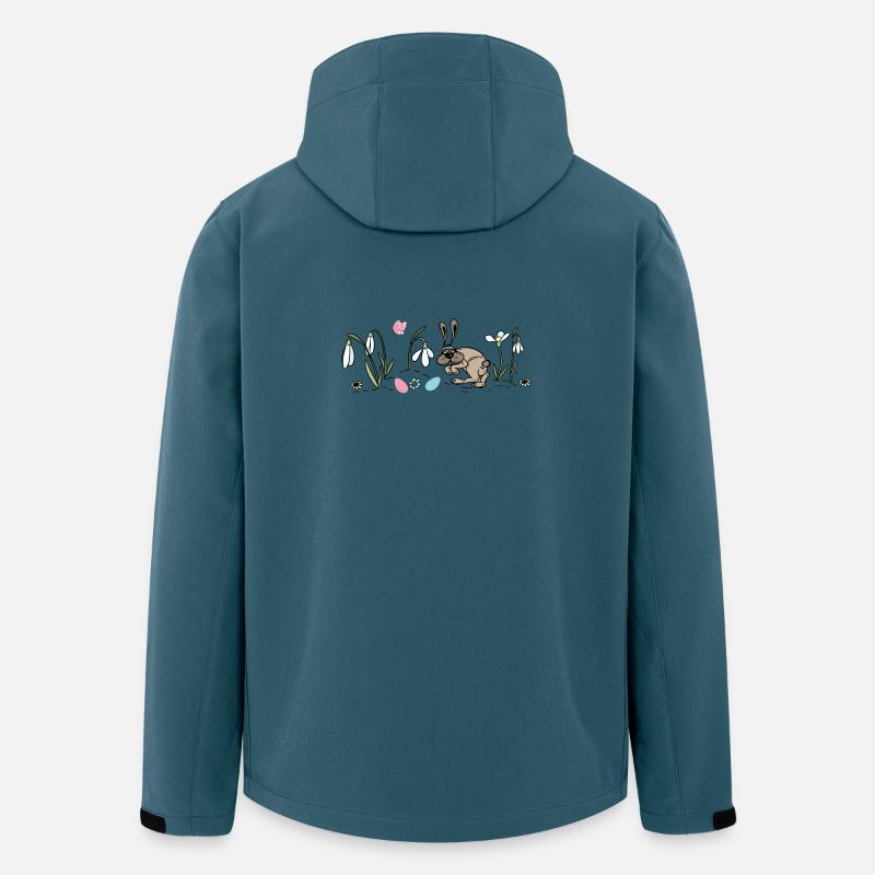 Le lapin de Pâques au printemps - Veste softshell homme en polyester recyclé Stanley/Stella - bleu pétrole foncé