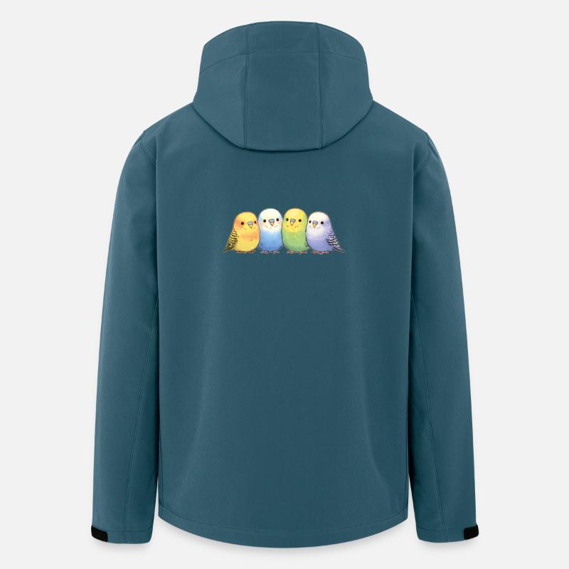 Wellensittiche Gruppe - Recycelte Männer Softshell-Jacke von Stanley/Stella - Dunkles Petrol