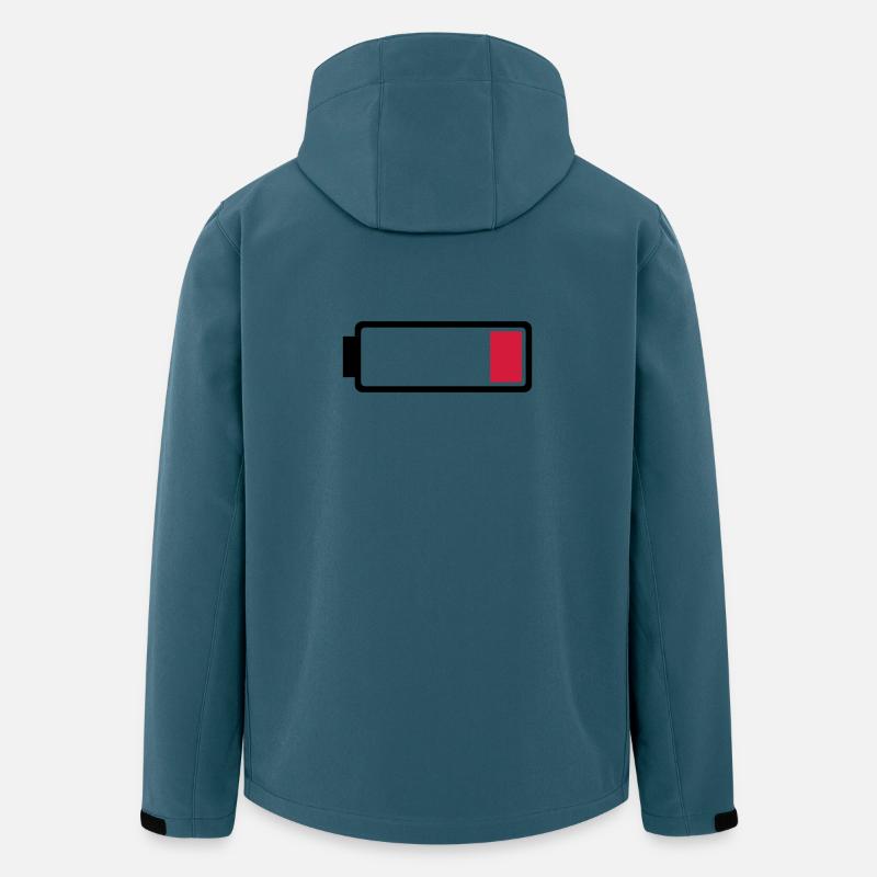 Batterie/Akku fast leer - Recycelte Männer Softshell-Jacke von Stanley/Stella - Dunkles Petrol