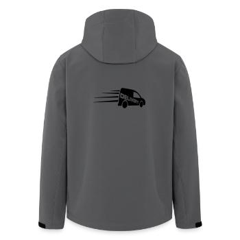 Logo de fourgonnette avec texte découpé - Veste softshell homme en polyester recyclé Stanley/Stella -  - Dos - AI Model Male 185 light (185cm)