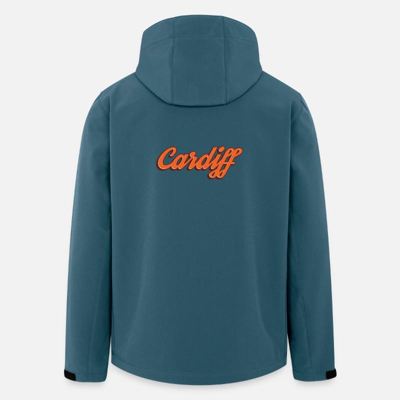 Cardiff Script Orange - Recycelte Männer Softshell-Jacke von Stanley/Stella - Dunkles Petrol