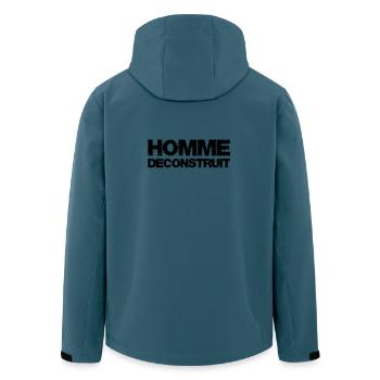 Homme déconstruit - Veste softshell homme en polyester recyclé Stanley/Stella - bleu pétrole foncé - Dos - AI Model Male 185 light (185cm)