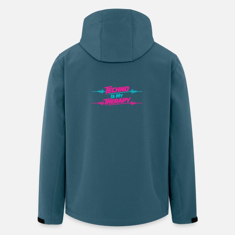 Techno Therapie Neon Welle - Recycelte Männer Softshell-Jacke von Stanley/Stella - Dunkles Petrol