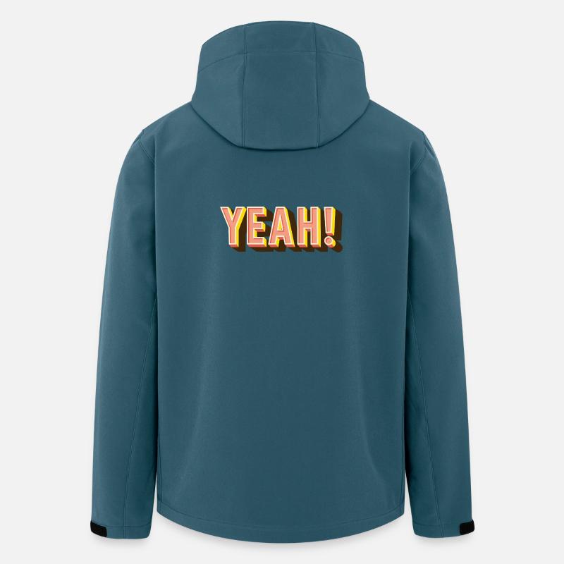 YEAH Retro Popschrift - Recycelte Männer Softshell-Jacke von Stanley/Stella - Dunkles Petrol