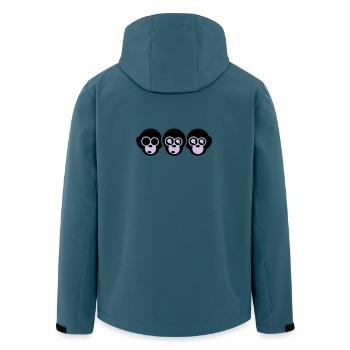 the three monkeys - Men’s Recycled Softshell Jacket by Stanley/Stella - stargazer - Back - AI Model Male 185 light (185cm)