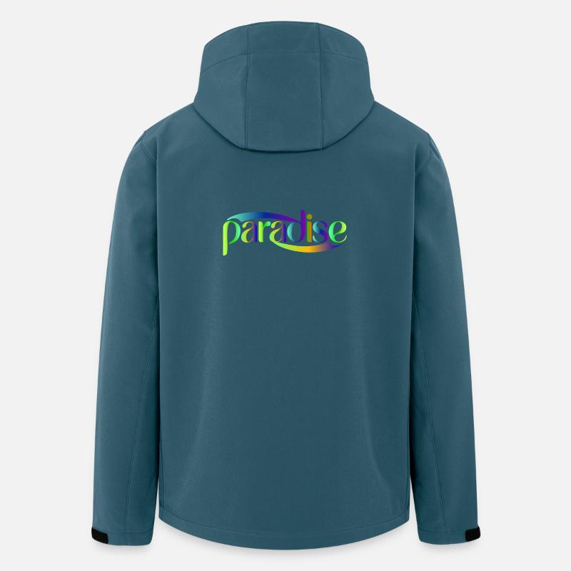 Conception du scénario Paradise Rainbow - Veste softshell homme en polyester recyclé Stanley/Stella - bleu pétrole foncé