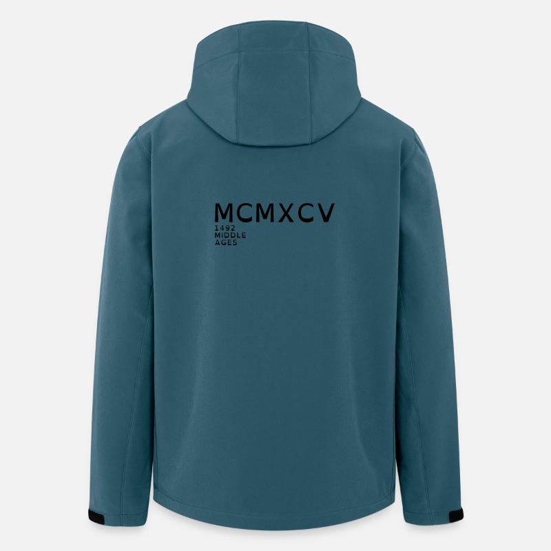 1995_LINE_black - Recycelte Männer Softshell-Jacke von Stanley/Stella - Dunkles Petrol