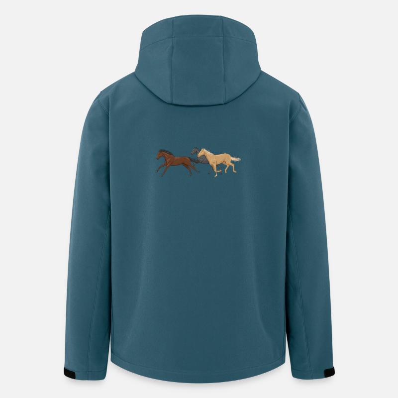 Three Horses - Recycelte Männer Softshell-Jacke von Stanley/Stella - Dunkles Petrol