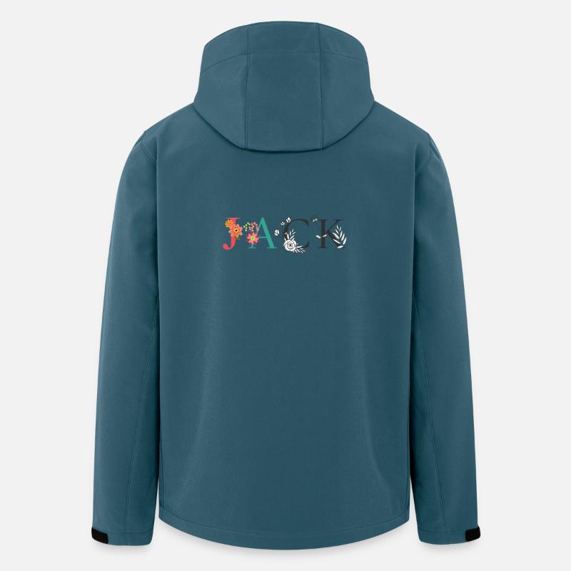 JACK Namenskunst mit gestickten Blumen - Recycelte Männer Softshell-Jacke von Stanley/Stella - Dunkles Petrol