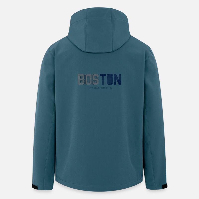 Boston Skyline Silhouette Design - Recycelte Männer Softshell-Jacke von Stanley/Stella - Dunkles Petrol
