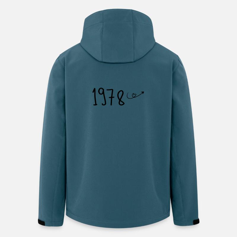 1978 Anniversaire 1978 Retro 1978 - Veste softshell homme en polyester recyclé Stanley/Stella - bleu pétrole foncé