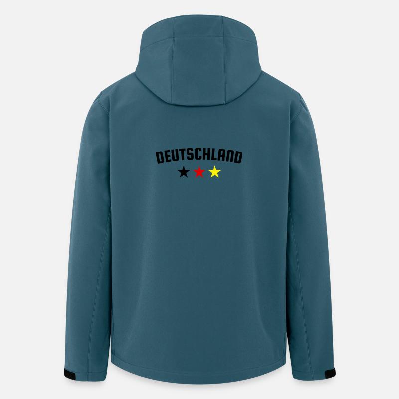 Allemagne Conception à trois étoiles - Veste softshell homme en polyester recyclé Stanley/Stella - bleu pétrole foncé