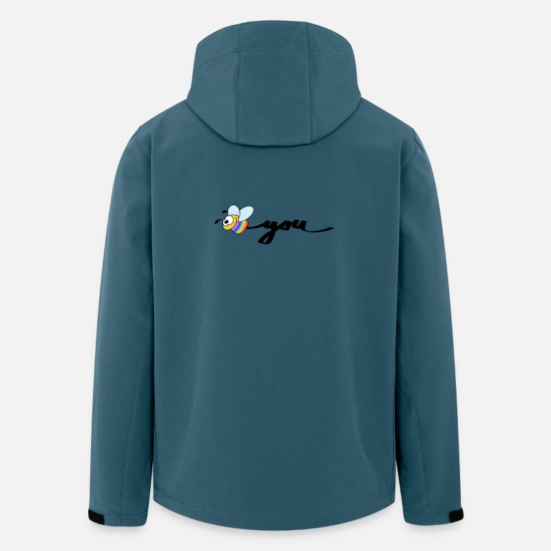 Biene mit Regenbogenbauch auf Schwarz - Recycelte Männer Softshell-Jacke von Stanley/Stella - Dunkles Petrol