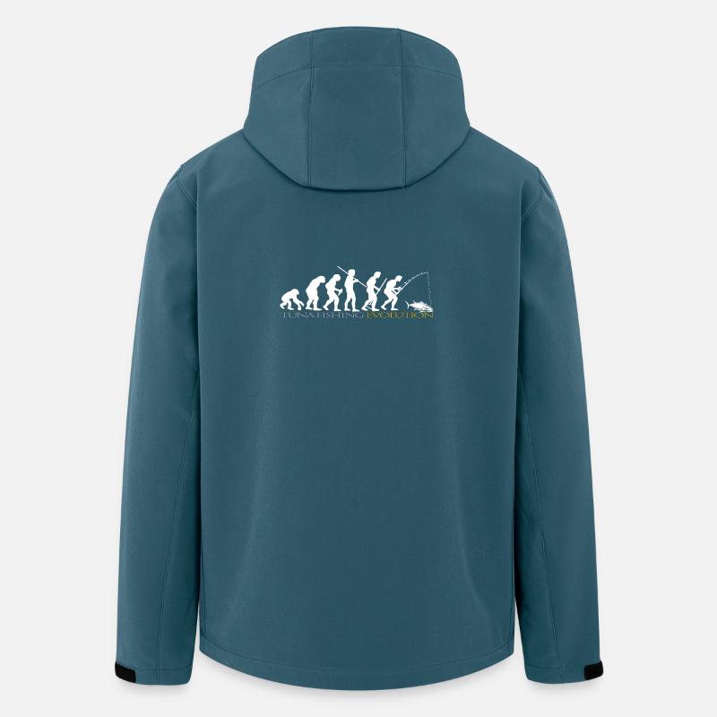 EVOLUTION DE LA PÊCHE (version blanche) - Veste softshell homme en polyester recyclé Stanley/Stella - bleu pétrole foncé
