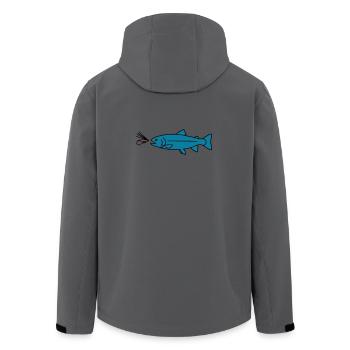 Fliegenfischen Forelle Biss Köder Vektor - Recycelte Männer Softshell-Jacke von Stanley/Stella - Dunkles Petrol - Hinten - AI Model Male 185 light (185cm)