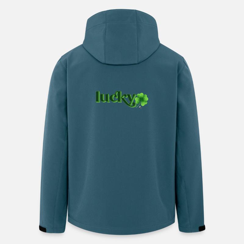 Vierblättrige Kleeblatt Abbildung mit Inschrift - Recycelte Männer Softshell-Jacke von Stanley/Stella - Dunkles Petrol